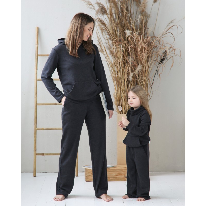 Gray Melange two-piece matching set Merino Pants and Jumper